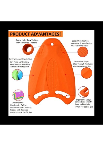 5x Turuncu Yüzme Kurulu Eva Geri Şamandıra Kickboard Güvenli Eğitim Yardım Plakası Yetişkin Çocuklar Için Sörf Suyu Yüzme Havuzu (Yurt Dışından) fiyatları