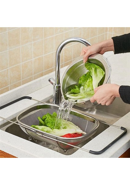 Paslanmaz Çelik Teleskopik Süzgeç Sepeti Sebze Meyve Süzgeçleri Kauçuk Sap Mutfak Lavabo Süzgeç Sepeti Aleti (Yurt Dışından) fiyatları