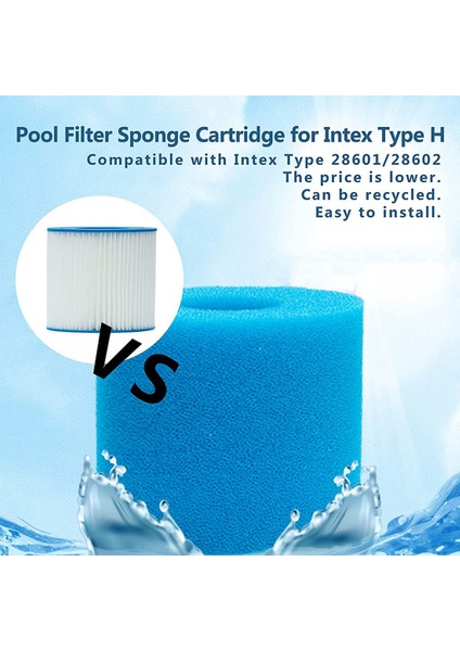 4 Adet Tip H Için Havuz Filtre Kartuşu Yedek Yüzme Havuzu Filtre Köpük Sünger Filtre Kartuşları Intex T Tip H Için (Yurt Dışından) modelleri