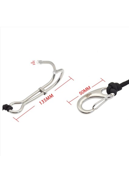 4x Dalış Tut Tut Tüplü Dalış Dalış Çift Çift Paslanmaz Çelik Resif Drift Hook Hat ve Klips Kancası Siyah (Yurt Dışından) modelleri
