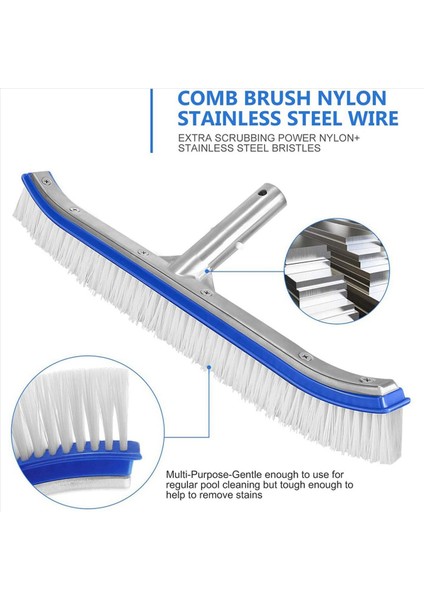 4x Havuz Fırçası Yüzme Havuzu Duvarı ve Fayans Fırçası 18 Inç Yüzme Havuzu Temizleme Kutup Fırçası Baş Yedek Fırça Mavi (Yurt Dışından) fırsatları