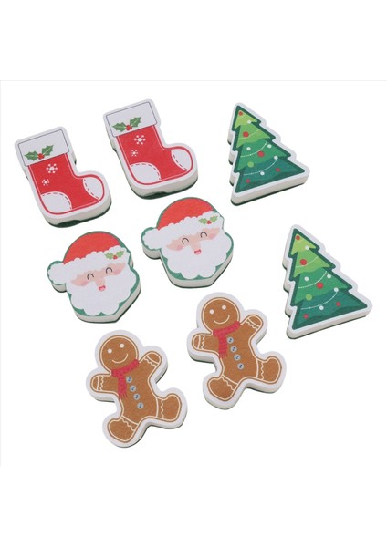 8 Pcs Noel Süngerleri Mutfak Mutfak Çift Taraflı Bulaşık Süngerleri Yemek Yamaçları Santa Noel Ağacı Zencefilli Kurabiye Adam (Yurt Dışından) fiyatları