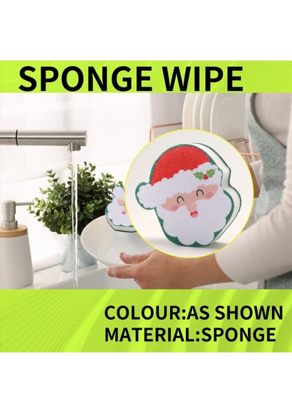 8 Pcs Noel Süngerleri Mutfak Mutfak Çift Taraflı Bulaşık Süngerleri Yemek Yamaçları Santa Noel Ağacı Zencefilli Kurabiye Adam (Yurt Dışından) fırsatları