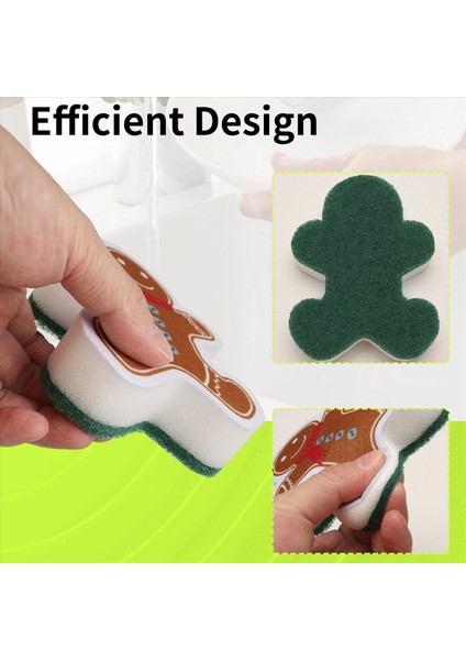 8 Pcs Noel Süngerleri Mutfak Mutfak Çift Taraflı Bulaşık Süngerleri Yemek Yamaçları Santa Noel Ağacı Zencefilli Kurabiye Adam (Yurt Dışından) indirimleri