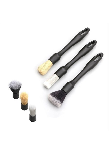 6 Adet Otomatik Araba Detaylandırma Fırça Seti 3 Araba Detaylandırma Fırçası ve Koltuklar Için 3 Yedek Fırça Kafası Lastik Vb (Yurt Dışından)