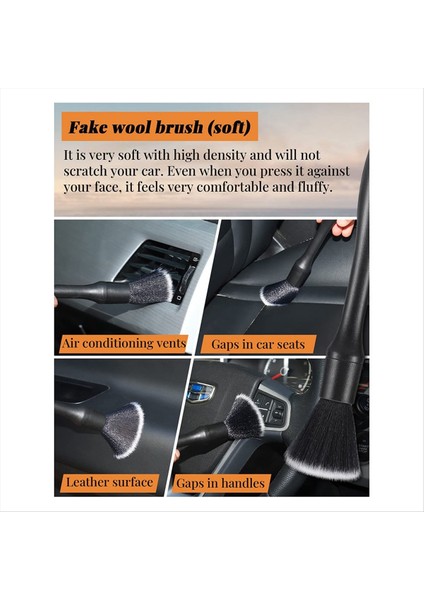6 Adet Otomatik Araba Detaylandırma Fırça Seti 3 Araba Detaylandırma Fırçası ve Koltuklar Için 3 Yedek Fırça Kafası Lastik Vb (Yurt Dışından) modelleri