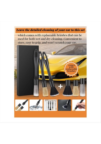 6 Adet Otomatik Araba Detaylandırma Fırça Seti 3 Araba Detaylandırma Fırçası ve Koltuklar Için 3 Yedek Fırça Kafası Lastik Vb (Yurt Dışından) fırsatları