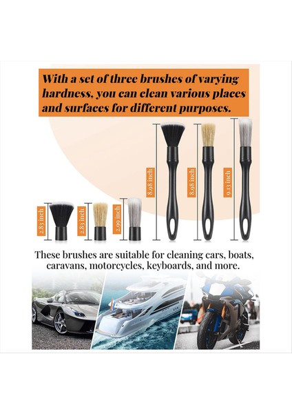 6 Adet Otomatik Araba Detaylandırma Fırça Seti 3 Araba Detaylandırma Fırçası ve Koltuklar Için 3 Yedek Fırça Kafası Lastik Vb (Yurt Dışından) indirimleri