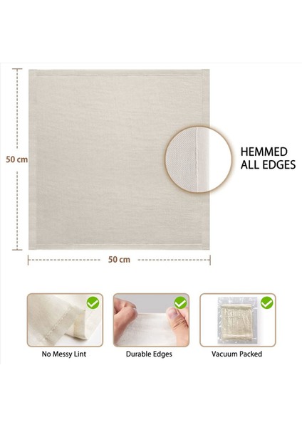 Yemek Pişirmek Için Muslin Bezleri 50X50CM Süzme Için Hemmed Peynir Bezleri Ağartılmamış Saf Pamuk Peynir Bezi 9 Adet (Yurt Dışından) fiyatları