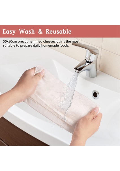 Yemek Pişirmek Için Muslin Bezleri 50X50CM Süzme Için Hemmed Peynir Bezleri Ağartılmamış Saf Pamuk Peynir Bezi 9 Adet (Yurt Dışından) fırsatları