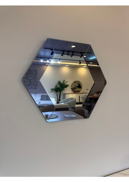 Altıgen Parçalı Dekoratif Ayna Modern Geometrik Duvar Aynası Seti Lüks Salon Hol Ofis Tasarım Ayna fiyatları