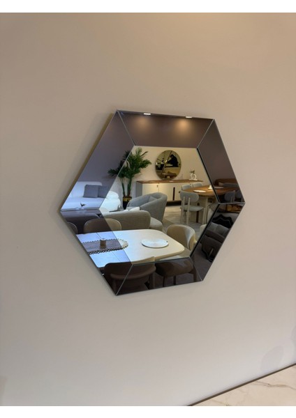 Altıgen Parçalı Dekoratif Ayna Modern Geometrik Duvar Aynası Seti Lüks Salon Hol Ofis Tasarım Ayna modelleri