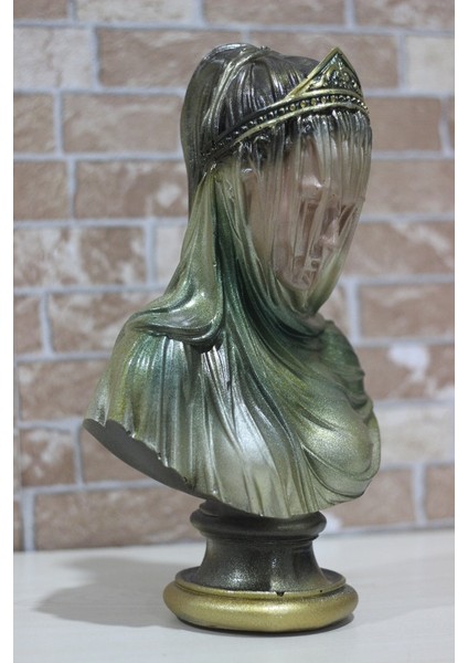 Kaideli Eskitme Gold Tüllü Kadın Büst Heykel Obje 35CM ART0016 fiyatları