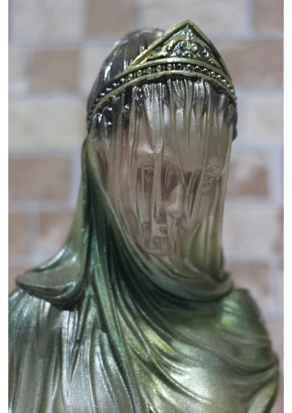 Kaideli Eskitme Gold Tüllü Kadın Büst Heykel Obje 35CM ART0016 modelleri