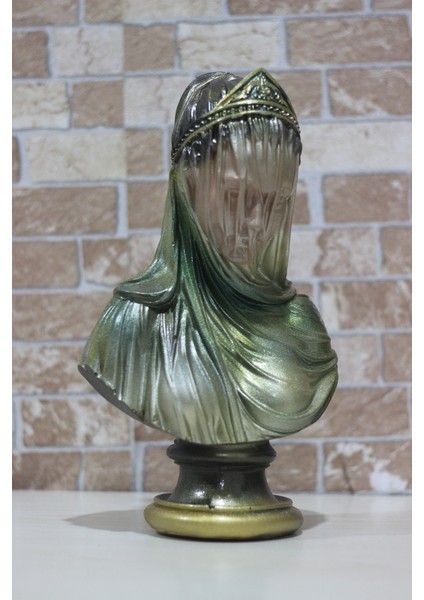 Kaideli Eskitme Gold Tüllü Kadın Büst Heykel Obje 35CM ART0016 fırsatları