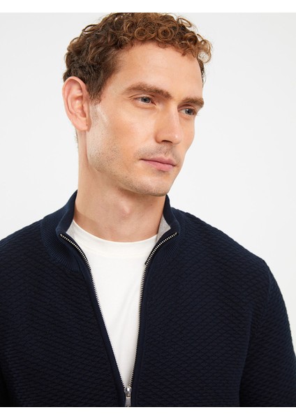 Yeni Sezon Standart Kalıp Dik Yaka Erkek Triko Hırka indirimleri