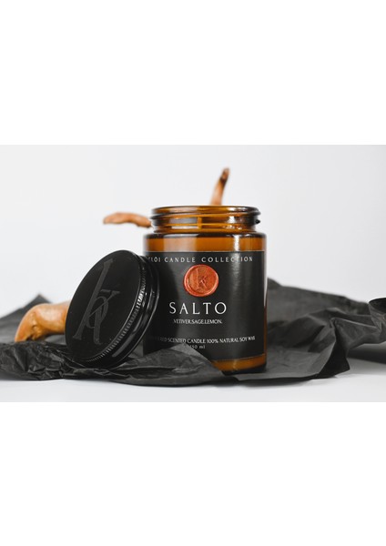 Salto - Adaçayı Okyanus Vetiver Kokulu Doğal Soya El Yapımı Kavanoz Mum fırsatları