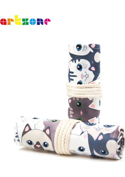 Kalem Kılıfı 12/24/36/48 Delikler Kawaii Art Roll Kalem Çantaları Sevimli Kalem Sarma Torpası Öğrencileri Depolama Kırtasiye Okul Malzemeleri Renk: B128-36 Delikler (Yurt Dışından)