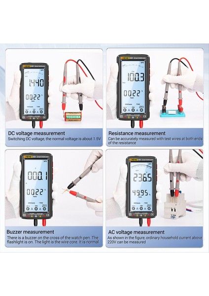 Aneng 681 Şarj Edilebilir Dijital Multimetre Tasarım Olmayan Voltaj Test Cihazı Ac/dc Voltaj Ölçer LCD Ekran Akım Test Cihazı Siyah (Yurt Dışından) fırsatları