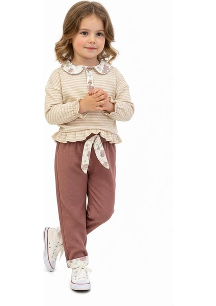 Yakası Fırfırlı 2 Li Pantolon Takım