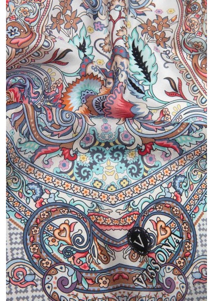 %100 Ipek Etro Desenli Gri - Nar Çiçeği Renkli Şal modelleri