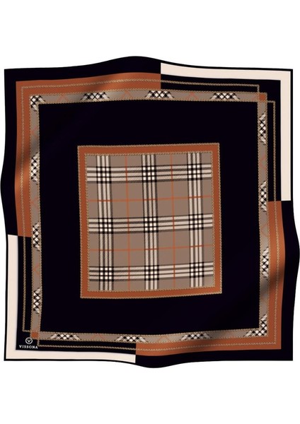 % 57 Ipek % 43 Viskon Twill Ipek Ekose Desenli Taba Renkli 90X90 Eşarp Dikim Şekli : El Dikişi fiyatları