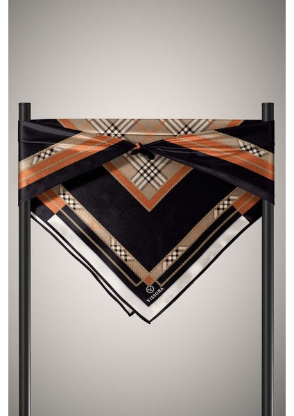 % 57 Ipek % 43 Viskon Twill Ipek Ekose Desenli Taba Renkli 90X90 Eşarp Dikim Şekli : El Dikişi indirimleri