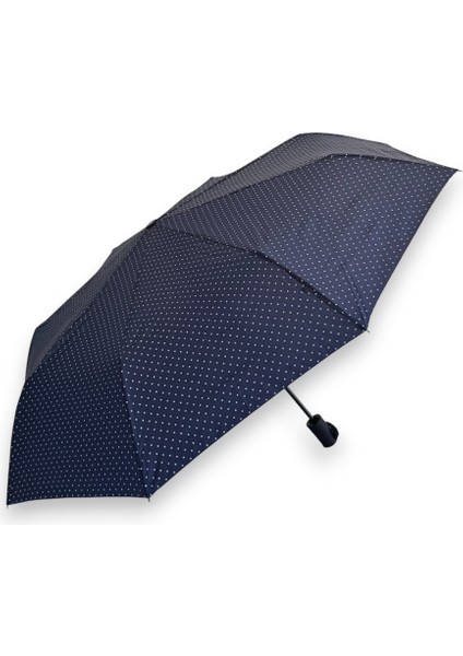 Lacivert Puantiyeli Tam Otomatik 8 Telli Kısa Şemsiye fiyatları