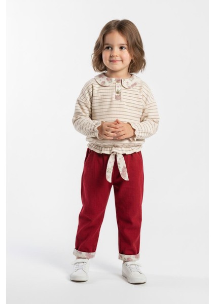 Yakası Fırfırlı 2 Li Pantolon Takım