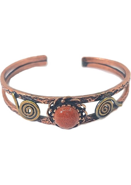 Bakır Bileklik, El Işçiliği, Ölçüsü Ayarlanabilir Doğaltaşlı Kadın Saf Bakır Bileklik fiyatları