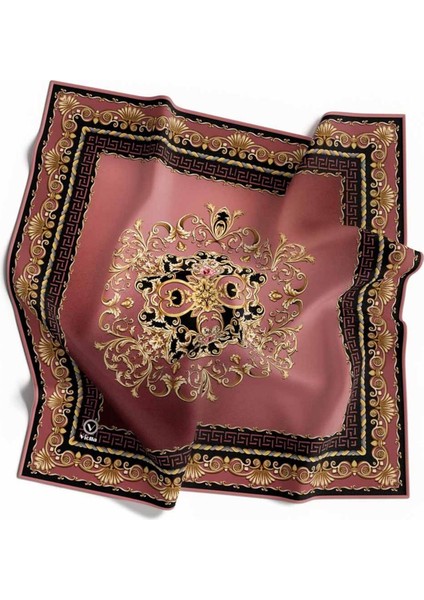 Twill Barok Desenli Gül Kurusu Renkli 90X90 Eşarp (Ipek Içermez) Dikim Şekli : El Dikişi fiyatları