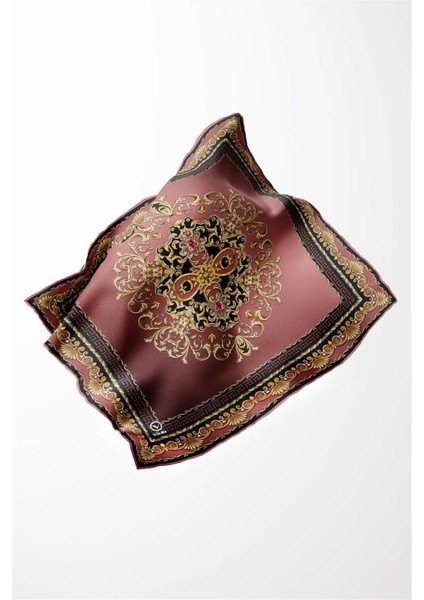 Twill Barok Desenli Gül Kurusu Renkli 90X90 Eşarp (Ipek Içermez) Dikim Şekli : El Dikişi fırsatları