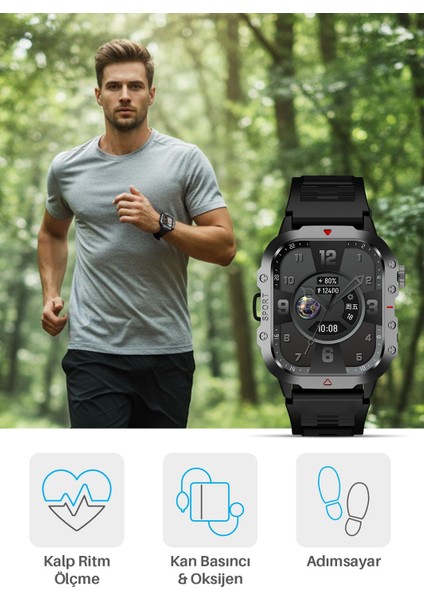9923 Akıllı Saat / 2.01" Ekran / Uyku Izleme / IP67 / Titreşim / Kalp Ritm Ölçme / Adımsayar fırsatları
