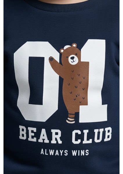 Erkek Çocuk Bear Club Baskılı Rahat Kalıp Sweatshirt (5 Yaş) modelleri