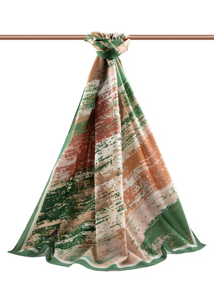 Lüks Medine Ipeği Fırça Desenli Petrol Yeşili Renkli 75X195 Kırışmaz Şal Moss Krep Dikiş Tipi Italyan Dikişli fiyatları