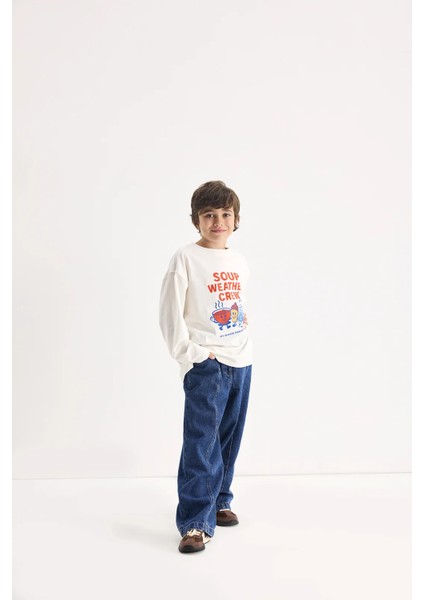 Kış Temalı Baskılı Uzun Kollu Tshirt fırsatları