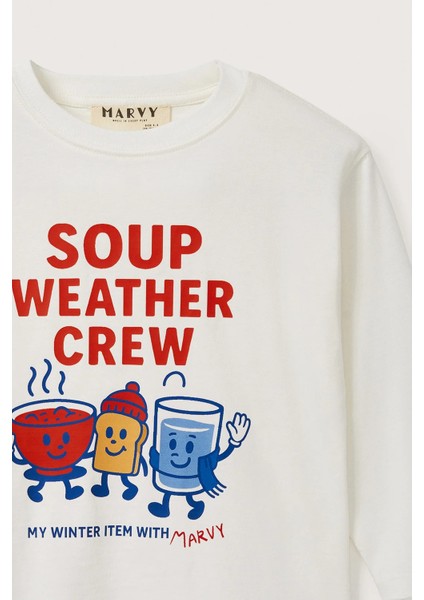 Kış Temalı Baskılı Uzun Kollu Tshirt