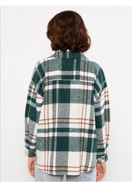 Yeni Sezon Ekose Uzun Kollu Flanel Oversize Kadın Oduncu Gömlek Ceket indirimleri