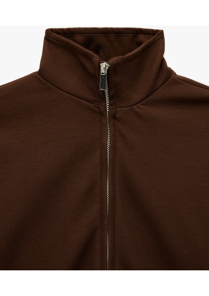 x Şahika Ercümen - Uzun Kollu Fermuarlı Dik Yaka Sweatshirt modelleri