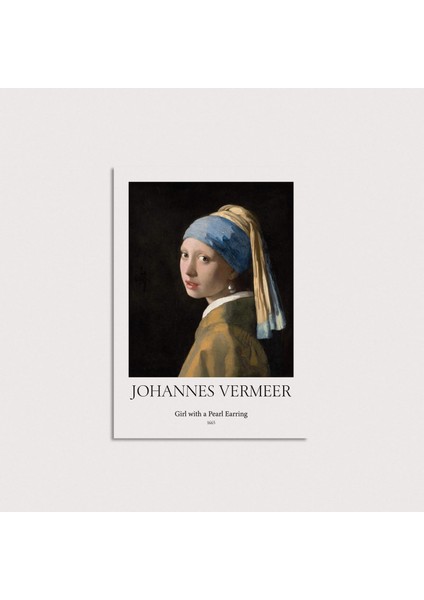 Johannes Vermeer - Girl With A Pearl Earring Çerçevesiz Poster Duvar Dekorasyonu