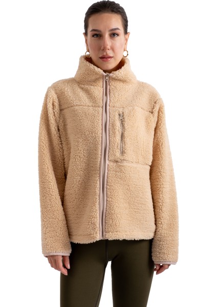 Crop Peluş Fermuarlı Ceket - C603