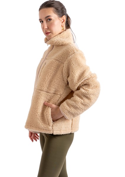 Crop Peluş Fermuarlı Ceket - C603 fırsatları