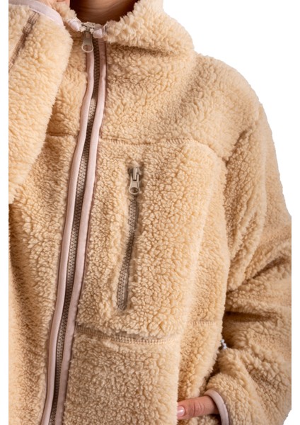 Crop Peluş Fermuarlı Ceket - C603 indirimleri