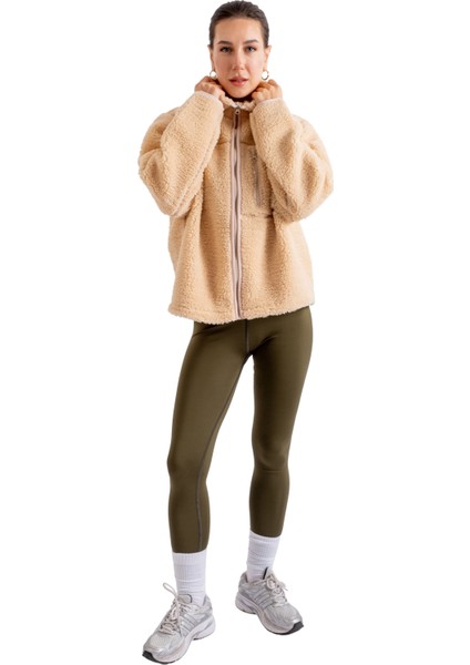 Crop Peluş Fermuarlı Ceket - C603