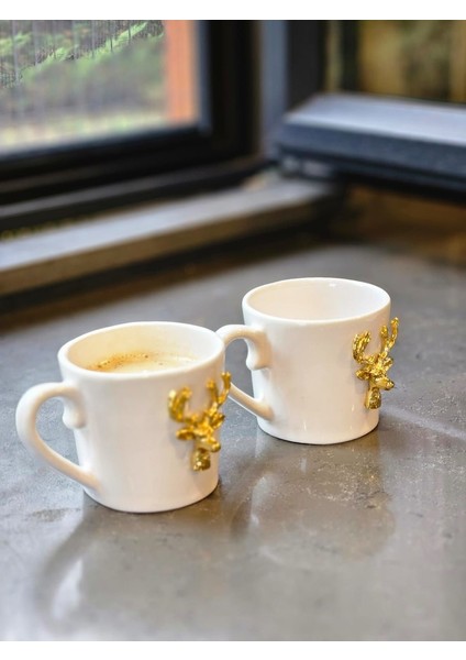 2li Set Altın Geyikli Büyük Çay Kupası 240ML indirimleri