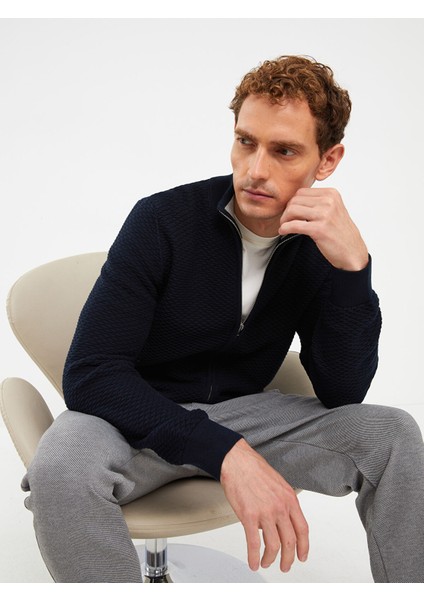 Yeni Sezon Standart Kalıp Dik Yaka Erkek Triko Hırka modelleri