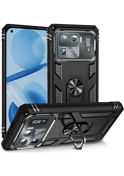 Xiaomi Mi 11 Ultra Kılıf Vlmt Vega Kapak-Siyah