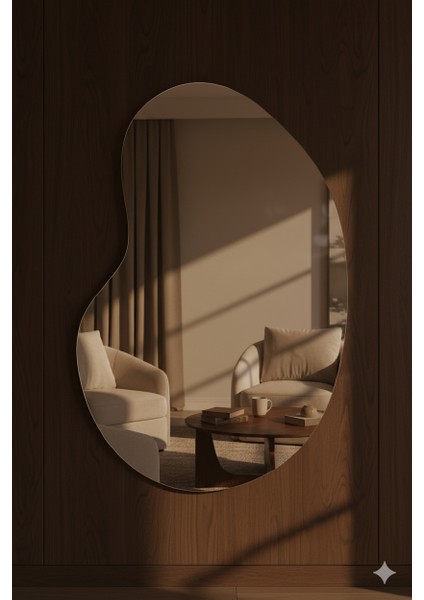 Dekoratif Duvar Aynası Modern Tasarım, Asimetrik Oval Ayna, Salon Giriş Holü Için Şık Duvar Dekoru modelleri