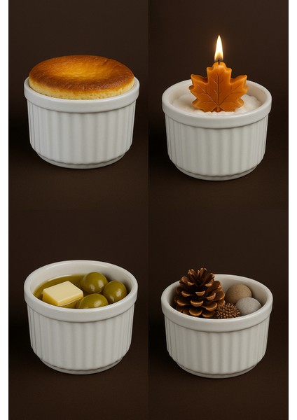 Seramik Çok Amaçlı Fırın Kabı – Sufle, Mumluk, Kahvaltılık Sunum ve Dekoratif Kullanım modelleri