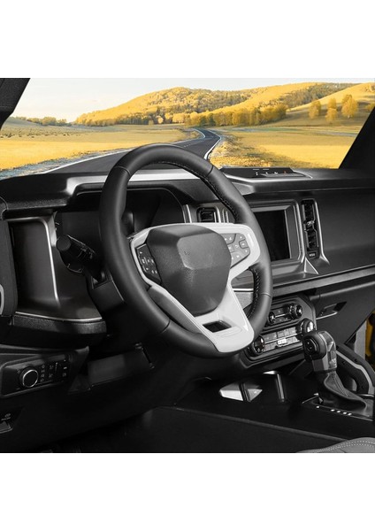 Ford Bronco 2021-2024 Iç Aksesuarlar Için Araç Direksiyon Simidi Paneli Döşeme Kapağı Beyaz (Yurt Dışından) fırsatları